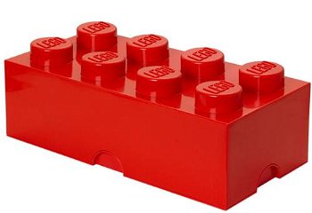 Cutie depozitare Lego 2x4 rosu