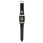 Curea smartwatch Karl Lagerfeld, Karl Head PU Watch Strap pentru Apple Watch 42/44 mm, Negru, Karl Lagerfeld