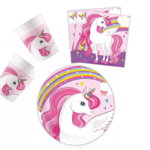 Set vesela petrecere Unicorn Rainbow Colors 36 Piese