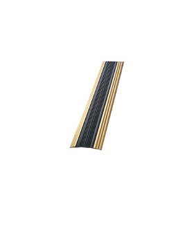 Profil aluminiu drept pentru treapta Ersin 2151, auriu, cu banda de cauciuc, antiderapant, 47mmx300cm, set 5 buc, cod 42126