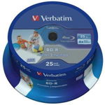 Verbatim Blank Bd-R Verbatim Sl Datalife 6x 25gb 25pk Spindle Wide Printable No Id 43811, Verbatim