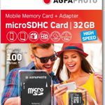 Card Micro SDHC Agfa 32GB 100MB/s U1 V10 plus adaptor, AgfaPhoto