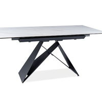 Masa extensibila Rotunda de 6-8 persoane din Lemn de stejar Maro/Negru L120-160-200xH75cm Valhalla