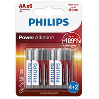 Baterii POWER alkaline AA LR6 blister 6buc PHILIPS, PHILIPS