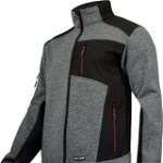 Jacheta elastica tip pulover, componente reflectorizante, impermeabila, 4 buzunare, marime XL, Gri/Negru, Lahti Pro