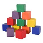Set HOMCOM 12 Cuburi Moi fara Ftalati, Joc Educativ pentru Copii peste 2 ani, 20x20x20cm, Multicolor, HOMCOM