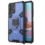 Husa Spate Upzz Techsuit Honeycomb Armor Cu Inel Metalic Compatibila Cu Xiaomi Redmi Note 10 / 10s Albastru