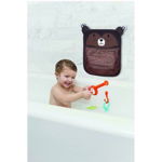 Saculet pentru jucariile de baie FreeON Bear cu sistem de prindere cu ventuze 32x38 cm, FreeON