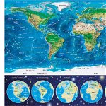 Puzzle Educa - Neon World Map, 1000 piese, include lipici puzzle (16760), Educa