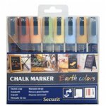 Set 8 markere, 2-6mm, culoare alb / rosu / albastru / galben / verde / roz / portocaliu / mov, Securit