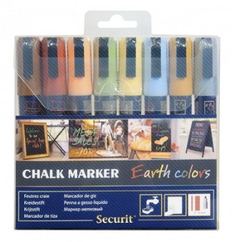 Set 8 markere, 2-6mm, culoare alb / rosu / albastru / galben / verde / roz / portocaliu / mov, Securit