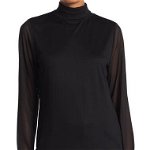 Imbracaminte Femei By Design Blue Lagoon Mesh Sleeve Turtleneck Sweater Black