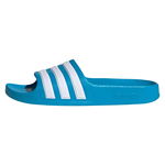 adidas Sportswear, Papuci cu talpa ergonomica Adilette, Alb/Albastru