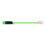 pre-assembled connecting cable; Eca; Plug/open-ended; 2-pole; Cod. E; J-Y(ST)Y…LG 2x2x0.8; 5 m; green, Wago