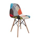 Scaun dining CATCHY, textil tip Patchwork, picioare lemn+metal, Concept Mobili