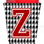 Caroline`s Treasures Monogramă - Houndstooth Inițială Z Red Solo Cup izolator de băuturi Hugger Mltcl, 