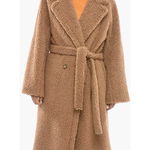 Stella McCartney Eco Fur Teddy Coat With Belt Brown, Stella McCartney