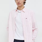 Tommy Jeans cămașă din bumbac bărbați, cu guler clasic, regular DM0DM18336, Tommy Jeans