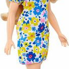 Papusa Barbie Fashionistas, cu sindromul Down si rochie inflorata, 27 cm, Mattel