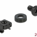 Set 20 buc surub M6 pentru montare rack Negru, Delock 66548, Delock