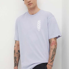 Vans tricou din bumbac barbati, culoarea violet, cu imprimeu, Vans