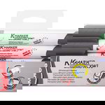 Markere whiteboard si flipchart, set 4 culori, varf easy flow 3 mm, Kores