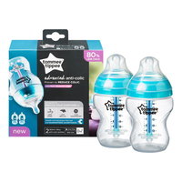 Set biberoane Advanced Anti-colici, cu autosterilizare, 0 luni+ Natural Start, 2*260ml, Tommee Tippee, TOMMEE TIPPEE