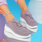 Pantofi Sport, culoare Mov, material Textil - cod: P9595, 