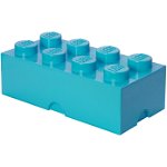 LEGO® Cutie depozitare LEGO 2x4 albastru turcoaz (40041743), LEGO®