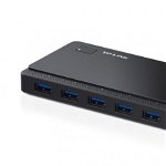 Hub USB TP-Link, UH700, 7 porturi USB 3.0, negru, TP-Link