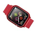 Curea Apple Watch Usams Nylon Cu Cadru Compatibila Cu Apple Watch 4 / 5 / 6 / Se (40mm), Rosu, Usams