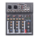 Mixer Audio Mini Portabil cu USB, 4 Canale DJ, Mix Sunet Consola, Mp3, 48V, pentru Karaoke si Petreceri, Techstar