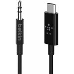 Cablu Belkin USB-C la audio Jack 3.5mm, 80 cm, negru, Belkin