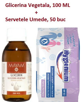 Glicerina Vegetala, 100 ML + Servetele Umede, 50 buc, 