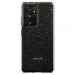 Husa Premium Spigen Liquid Crystal Pentru Samsung Galaxy S21 Ultra, Silicon, Transparent Glitter, Spigen