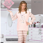 Pijama Cocolino din doua piese pentru fete, culoare roz, 6-14 ani, 9052