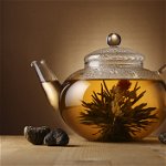 Ceai Floare Jasmine & Lilly Blooming flower cu ceainic sticla de lux, 