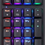 Tastatura numerica mecanica Motospeed K24 cu fir de 1.5m, conexiune USB, iluminat RGB, Negru, Motospeed