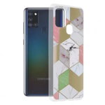 Husa Samsung Galaxy A21S Multicolor cu Imprimeu Marmura Techsuit