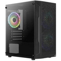 Carcasa PC AEROCOOL Trinity Mini V3, USB 3.0, fara sursa, iluminare RGB, negru