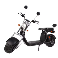 Scuter Electric Negru, Autonomie 45 Km, Viteza maxima 50 km/h, Timp incarcare 5h, Baterie detasabila 20 Ah, Suspensie Fata-Spate, Putere motor 1500W, Atmag