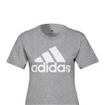 Imbracaminte Femei adidas Logo Print Cotton T-Shirt Medium Grey Heather White