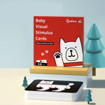 Set 20 carduri flash STEM alb-negru-rosu, de stimulare vizuala pentru bebelusi 3-6 luni, Krista