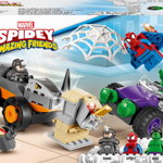 LEGO® Super Heroes - Spidey si prietenii lui uimitori Confruntarea dintre Hulk si Masina Rinocer 10782, 110 piese, LEGO