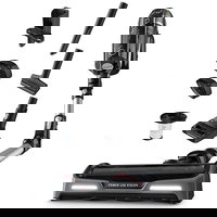 Aspirator vertical Rowenta X-Force Flex 14.60 RH9958WA, 480W, Smart Control Display, Functie Boost, tehnologie Digital Force, tehnologie Flex, cap de aspirare Power Led Vision , Mod Auto, recipient praf 0.9L, autonomie 1 ora 10 min, Negru/ gri, Rowenta