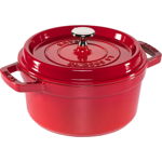 Oala cu capac Cocotte, 20 cm, roșu cireș, fonta, Staub