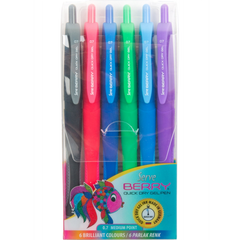 Pix cu gel Serve Berry, set 6 bucati, cu mecanism, 0.7 mm