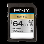 Card de memorie PNY Elite-X SDXC 64GB Class 10 UHS-1 U3