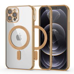 Carcasa TECH-PROTECT MAGSHINE MagSafe compatibila cu iPhone 12 Pro Gold, TECH-PROTECT