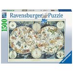 Puzzle Harta Lumii Creaturi Fantastice, 1500 Piese, Ravensburger